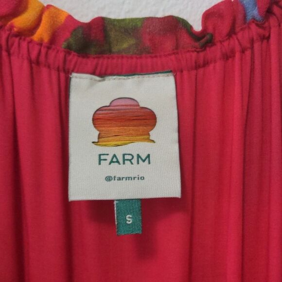 Farm Rio Mixed Fruit Ocean Tiered Midi Dress - Picture 2 of 11